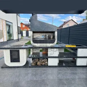3х модульный барбекю комплекс Италия Монохром